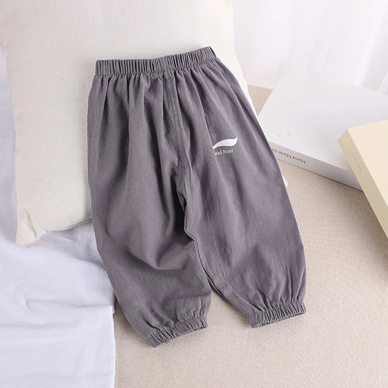 Kids Anti-Mosquito Cotton Bloomers - Lightweight Summer Air-Conditioning Pants for Boys & Girls, Ages 1-5
