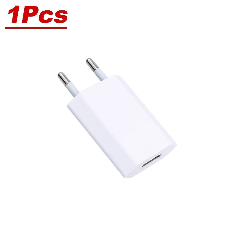 EU Plug USB Wall Charger 5V 1A Travel Adapter, Universal Smartphone USB Charger, 1-5 Pack