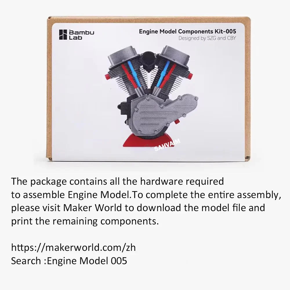 DIY 3D Printing Model Kit – Aviation Engine, Wireless Mouse & LED Light Parts for Makers