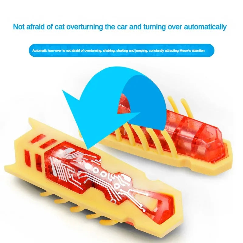 Interactive Battery Operated Bug Cat Toy for Kittens Automatic Vibration Beetle with Obstacle Avoidance