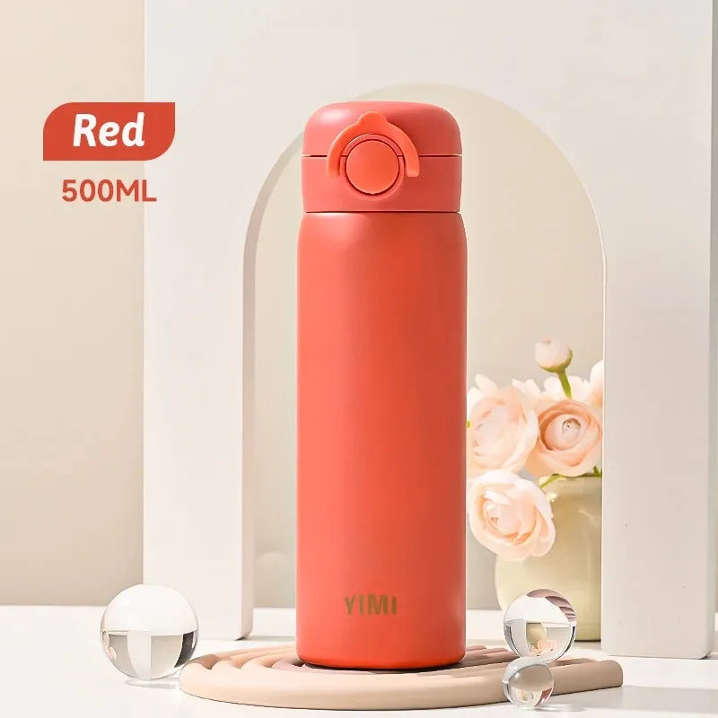 500ml (17oz) Vacuum Insulated Bottle – 316 Stainless Steel Thermal Tumbler, Hot & Cold Leakproof Travel Flask