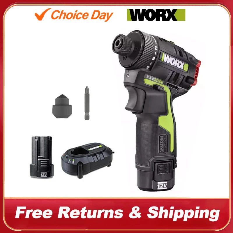 12V Cordless Brushless Screwdriver – Dual Speed 0–500/1800 RPM, 40 N·m (29.5 ft·lb) Torque, 1/4" Hex Chuck, 2.0Ah Battery Kit