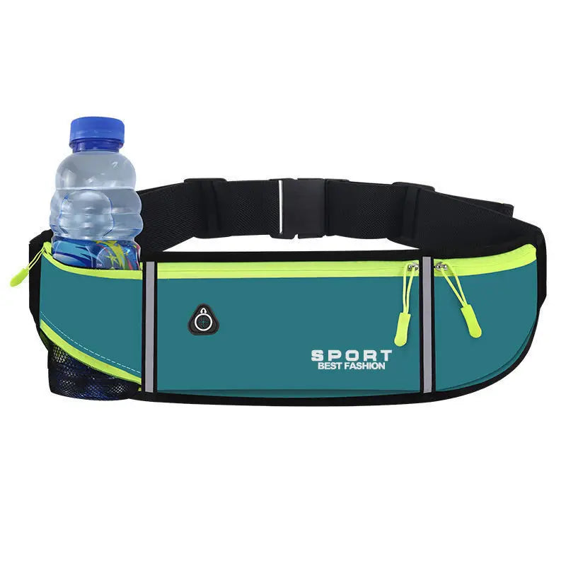 Lightweight Running Waist Bag with 3 Waterproof Pockets – Phone & 350ml Water Bottle Holder, Reflective, 41×11 cm (16.1×4.3 in)
