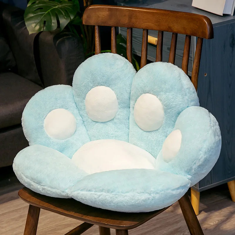 Plush Cat Paw Chair Cushion - Paw-Shaped Seat Pad for Chair, Floor & Bed