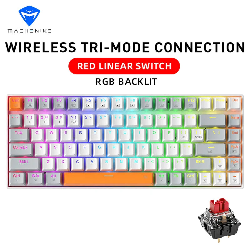75% TKL 84-Key Hot-Swappable Mechanical Gaming Keyboard — Wired USB-C, Doubleshot PBT Keycaps, 6-Color Backlight