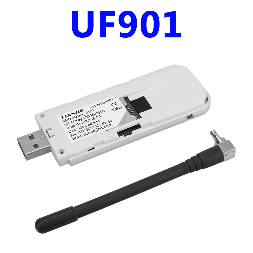 4G LTE USB WiFi Router Portable Modem Hotspot - WiFi 6 Wireless Dongle, Up to 300 Mbps