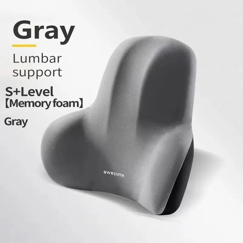 Memory Foam Lumbar Support Pillow for Car, Office & Gaming Chairs, Postpartum Back Pain Relief