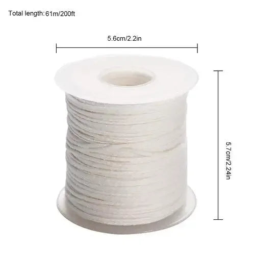 Cotton Candle Wick Roll 200 ft (61 m) White – Woven Wick for DIY Candle Making