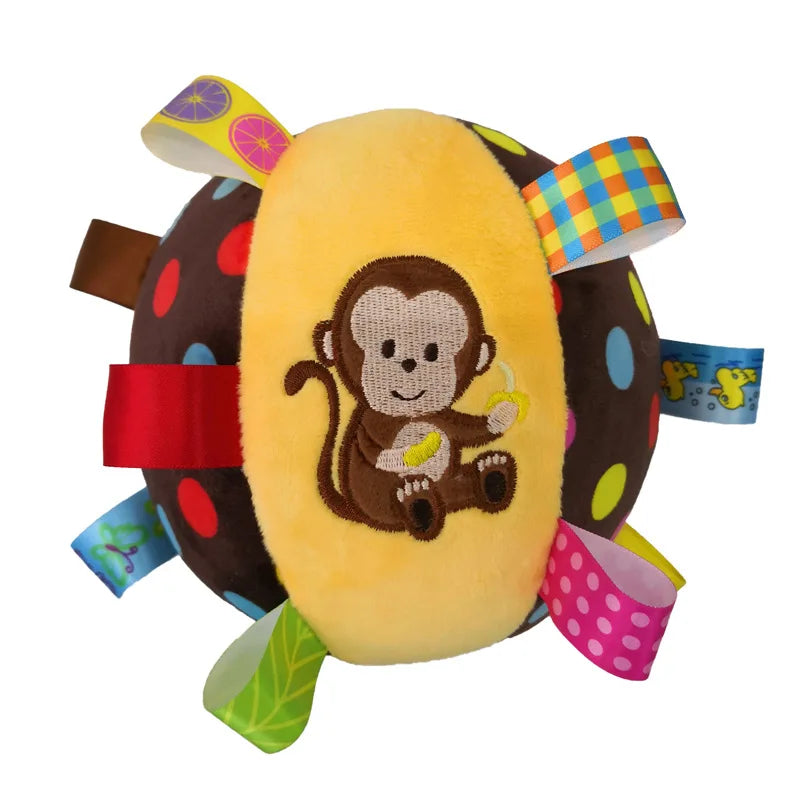 Plush Vocal Toy Ball with Bells - Interactive Chew & Tooth-Cleaning Pet Toy for Dogs, Puppies & Cats (6 in / 15 cm)