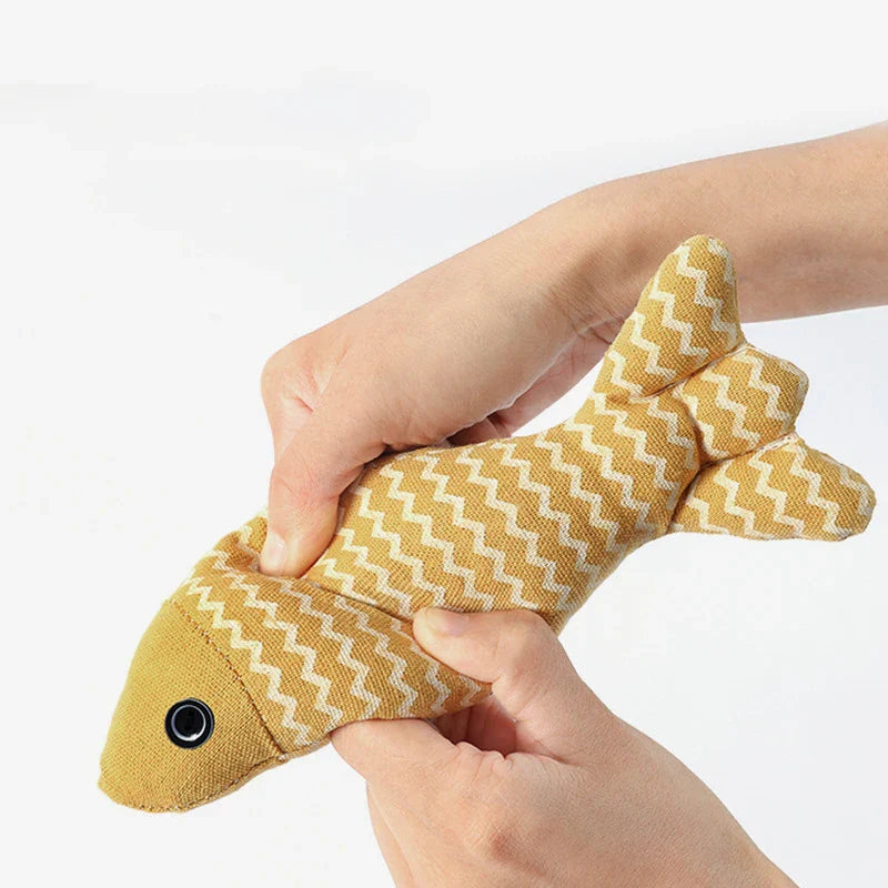 Interactive Fish Cat Toy with Catnip – Plush Kicker Pillow for Indoor Cats, 7.9 in (20 cm)