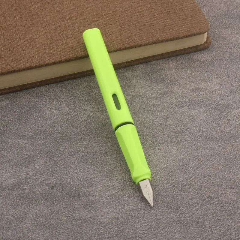 Matte Purple Fountain Pen – Plastic Body with EF/F Stainless Steel Nib, 0.38mm Fine Tip for School & Office