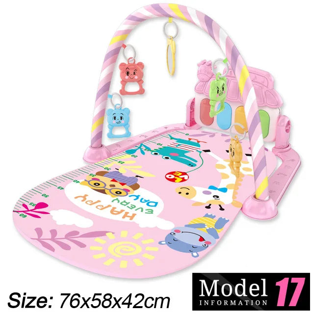 Baby Activity Gym Play Mat with Piano Keyboard 76 x 58 x 42 cm (30 x 23 x 16.5 in) – Musical Infant Play Gym for Newborns 0–36 Months