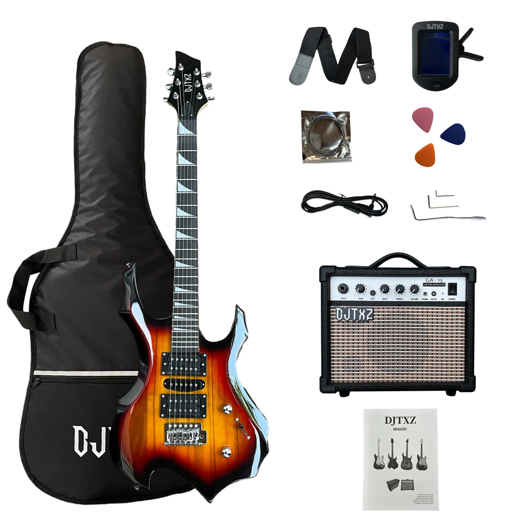Electric Guitar Set with Built-In Speaker Amplifier – Alien Design Practice & Performance Guitar