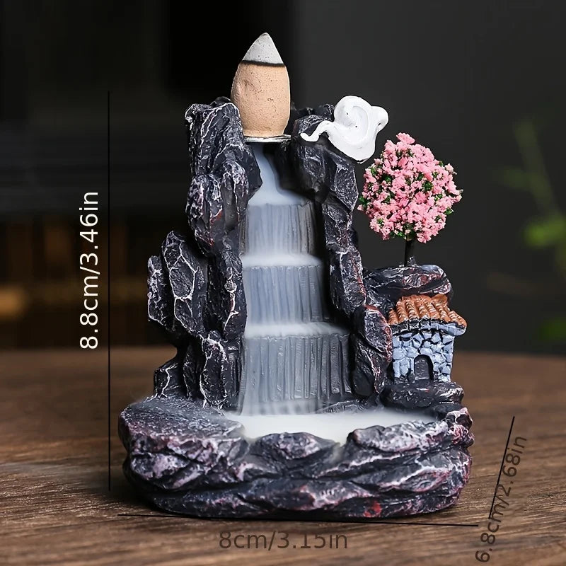 Waterfall Backflow Incense Burner Aromatherapy Incense Holder and Zen Home Censer