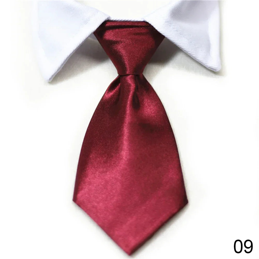 Pet Bow Tie Collar Tuxedo - Formal Necktie for Dogs & Cats, Small & Medium (32cm/12.6in, 40cm/15.75in) - 12 Colors