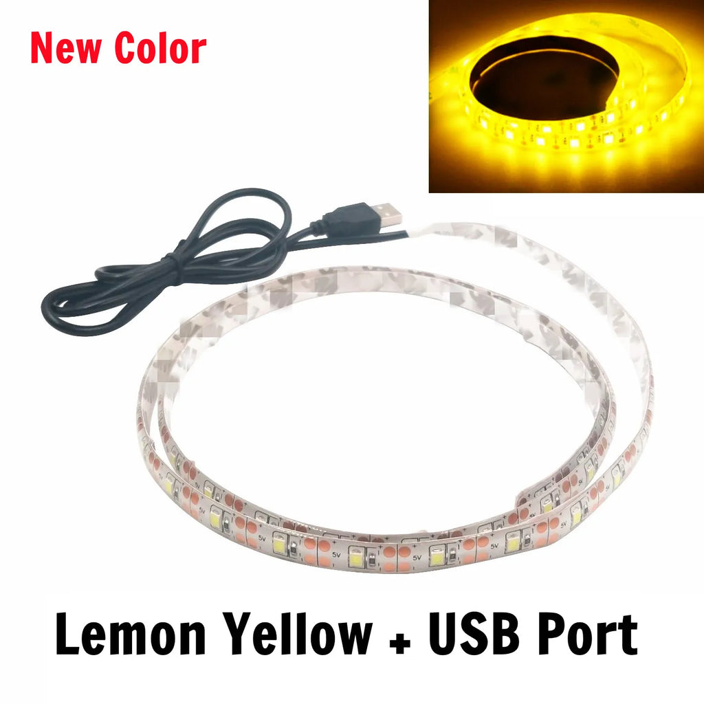 5V USB LED Strip Light Warm & Cool White 1m–5m (3.3–16.4 ft) Waterproof TV Backlight Flexible LED Tape