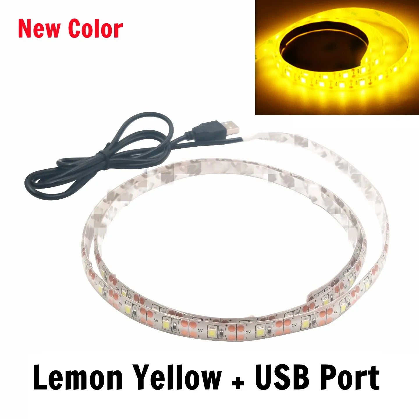 5V USB LED Strip Light Warm & Cool White 1m–5m (3.3–16.4 ft) Waterproof TV Backlight Flexible LED Tape