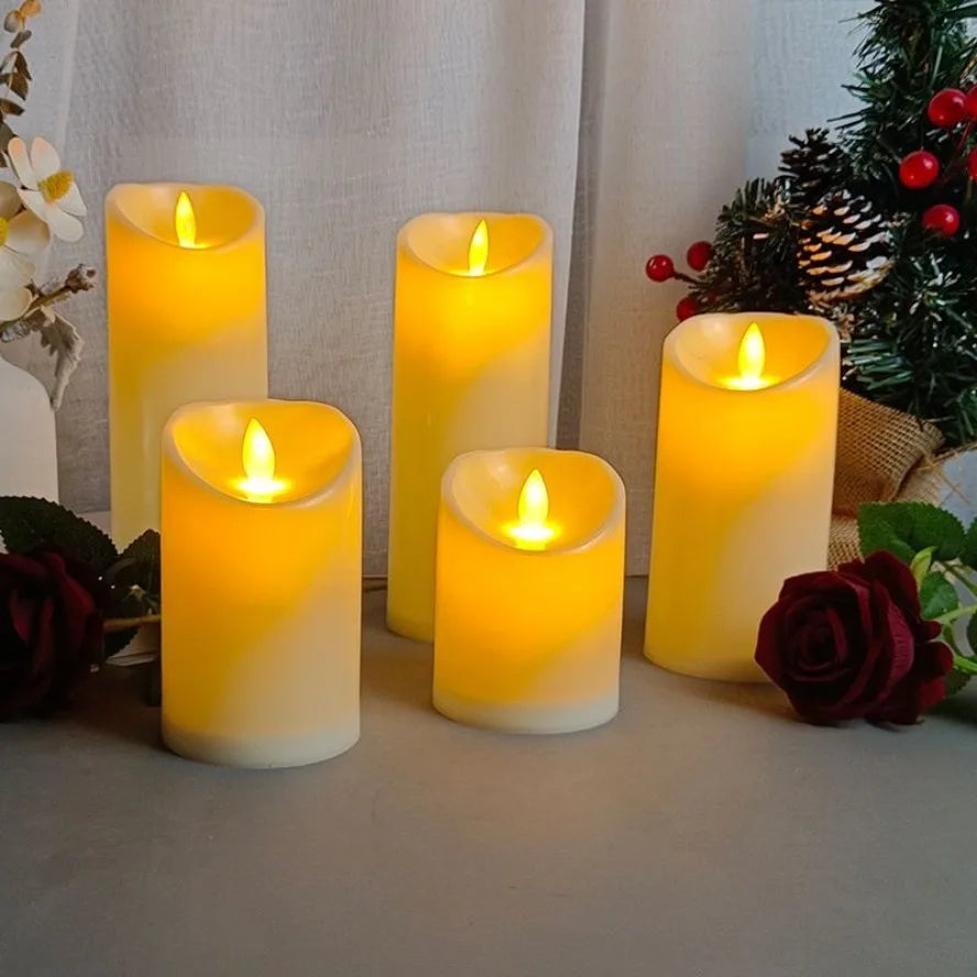 Flameless LED Candles Flickering Battery-Operated Pillar Candles for Wedding Christmas Party Decor — 1/5/10 Pack, Multiple Sizes (2–7.9 in / 5–20 cm)