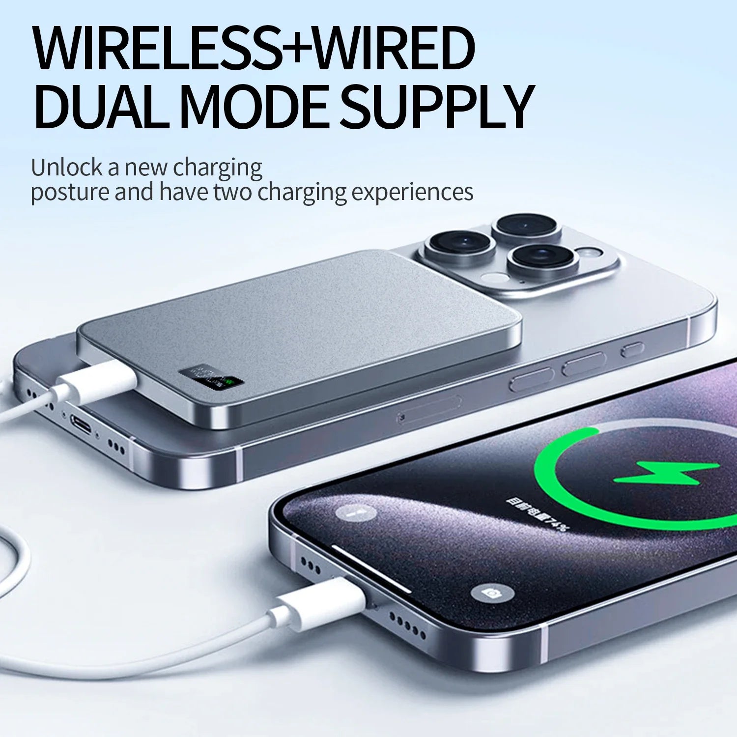 Ultra-Thin Magnetic Wireless Power Bank 20W - Alloy Portable MagSafe-Compatible Charger
