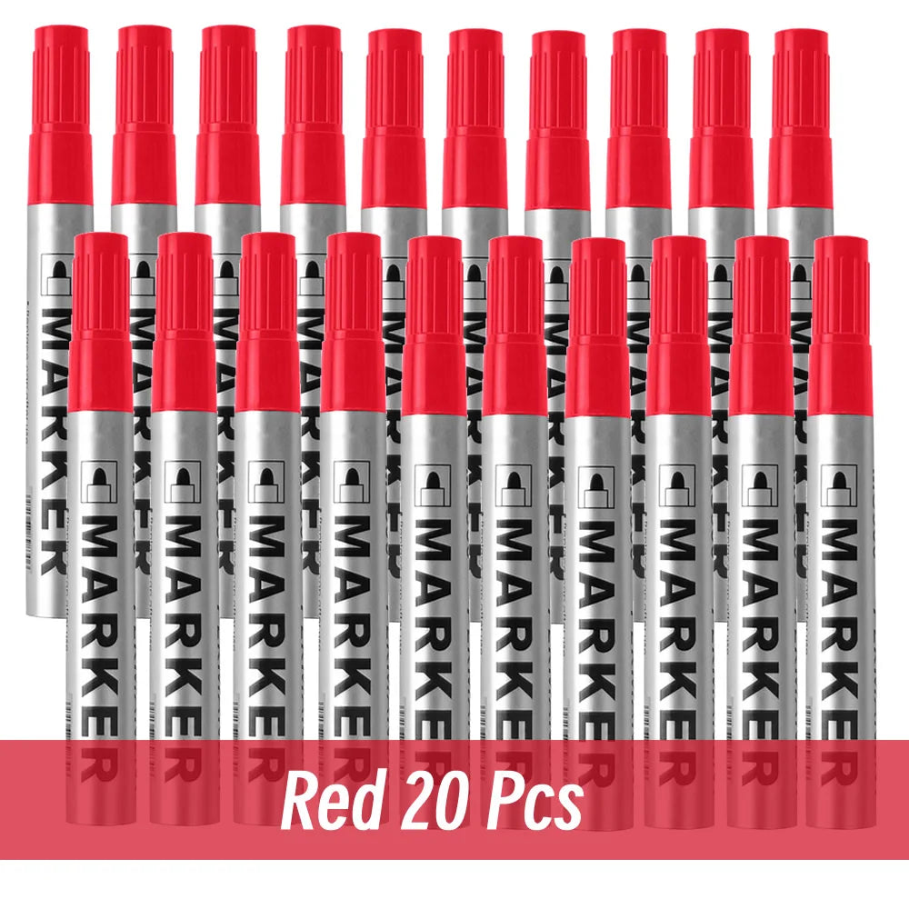 Waterproof Black Permanent Paint Marker - Quick-Dry Oil-Based Pen for Tires, Metal & Glass