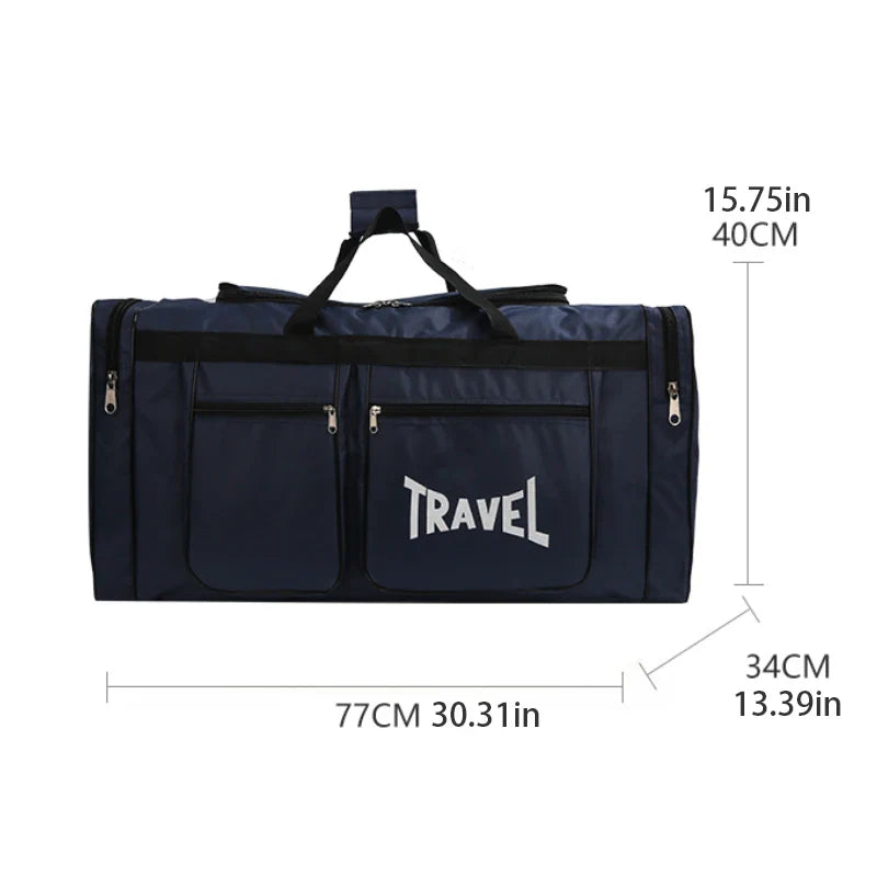 Large Capacity Travel Duffle Bag - Multi-Pocket Sports and Outdoor Weekend Bag with Zipper Closure