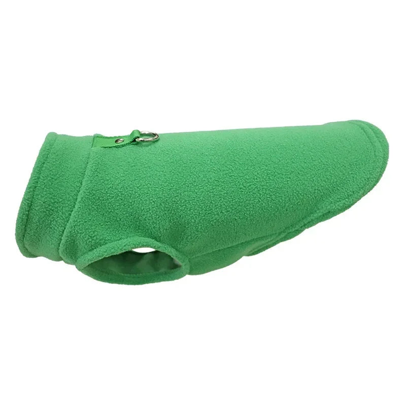 Winter Fleece Pet Jacket Vest with D-Ring – Warm Dog & Cat Coat for Small Breeds (Chihuahua, French Bulldog)