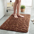 3D Non-Slip Cobblestone Bathroom Mat - Absorbent Quick-Dry Machine Washable Door & Floor Doormat