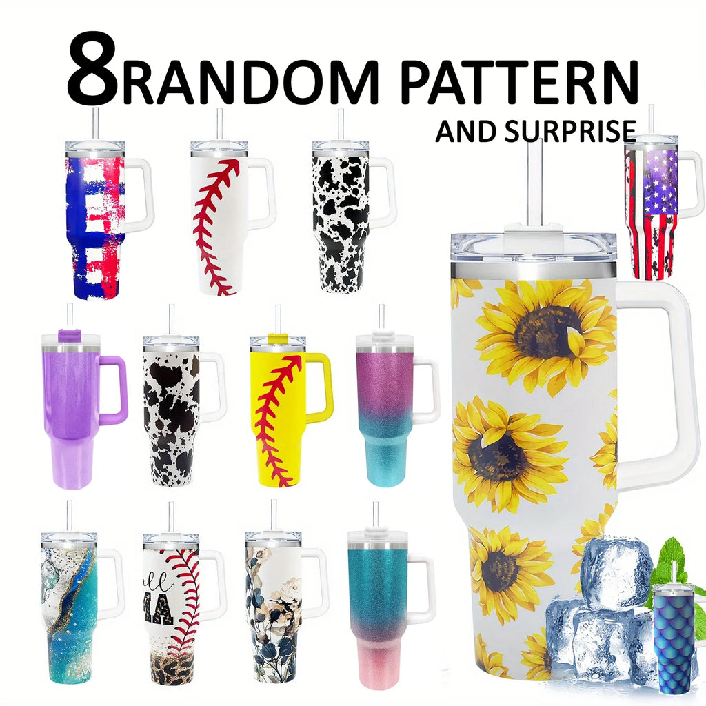 40oz Vacuum Insulated Tumbler with Handle & Straw Lid | Stainless Steel Travel Bottle