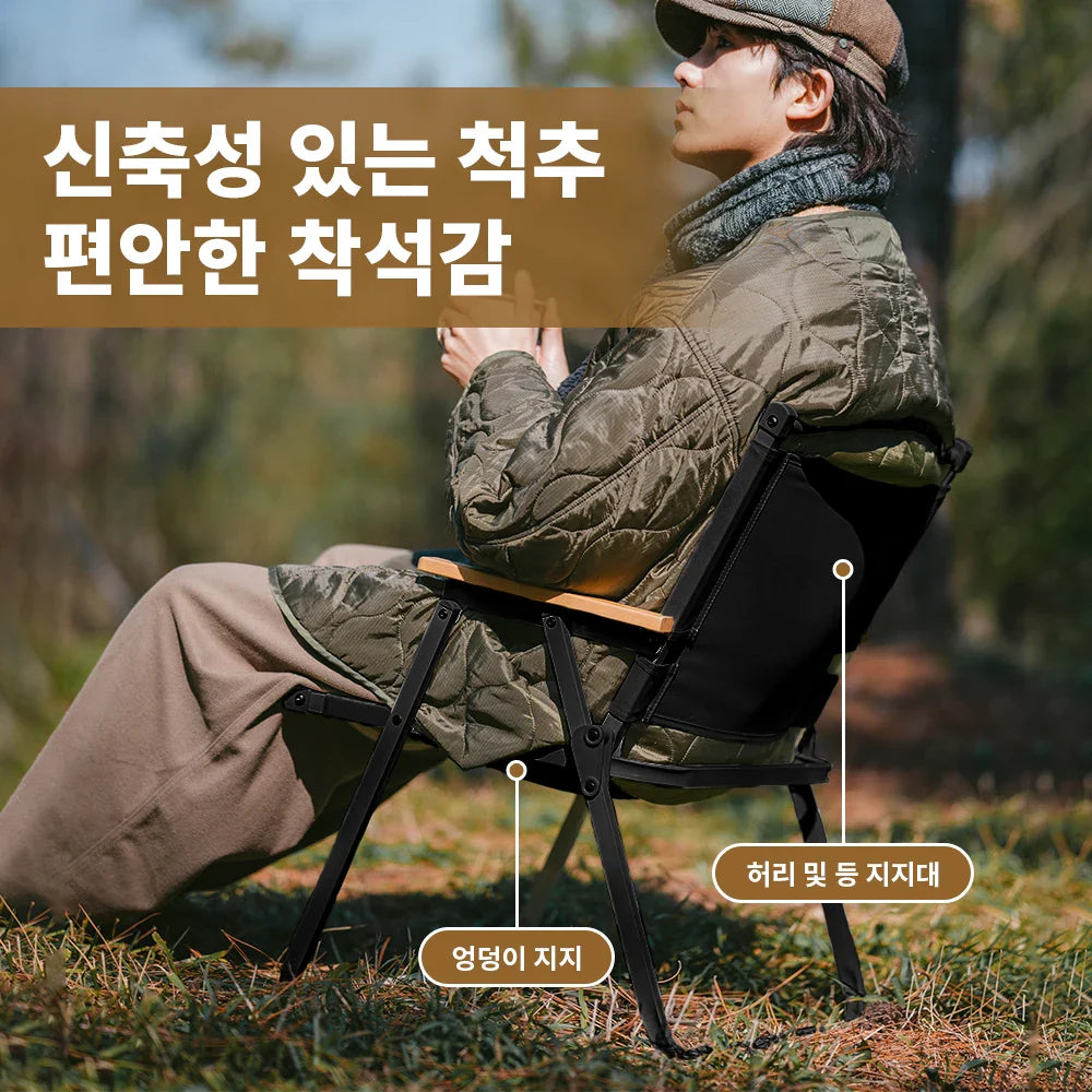 Portable Folding Kermit Camping Chair 45 x 54 x 67 cm (17.7 x 21.3 x 26.4 in) - Heavy-Duty Wood & Steel Travel Chair for Picnic, Fishing, Outdoor