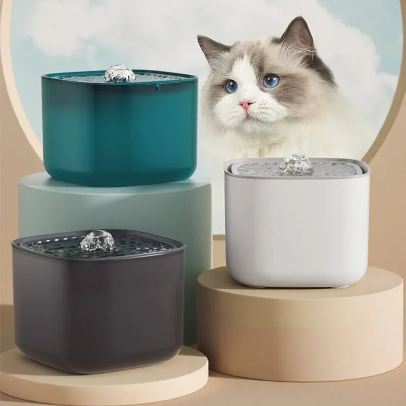 3L (101 oz) Automatic Circulating Cat Water Fountain – USB Rechargeable Filtered Water Dispenser, Quiet Electric Pet Drinker