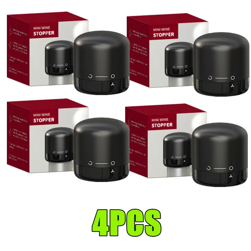 Reusable Silicone Vacuum Wine Stoppers — 1/2/4-Pack Champagne Bottle Sealers, Wine Preserver