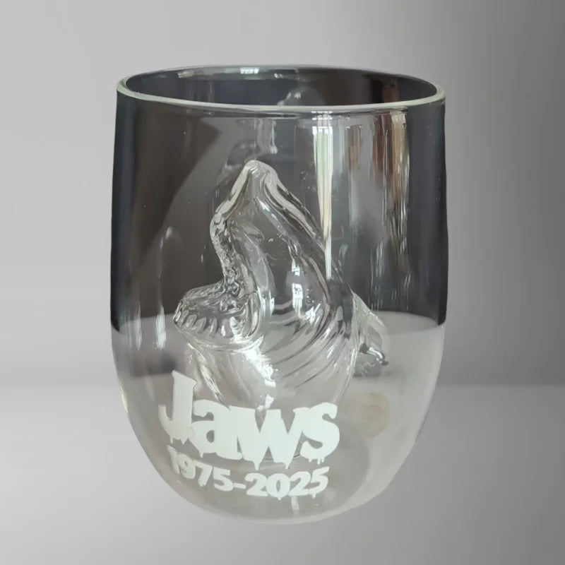 3D Shark Stemless Glass - 8.5 fl oz (250 ml) Novelty Wine, Whiskey & Cocktail Glass