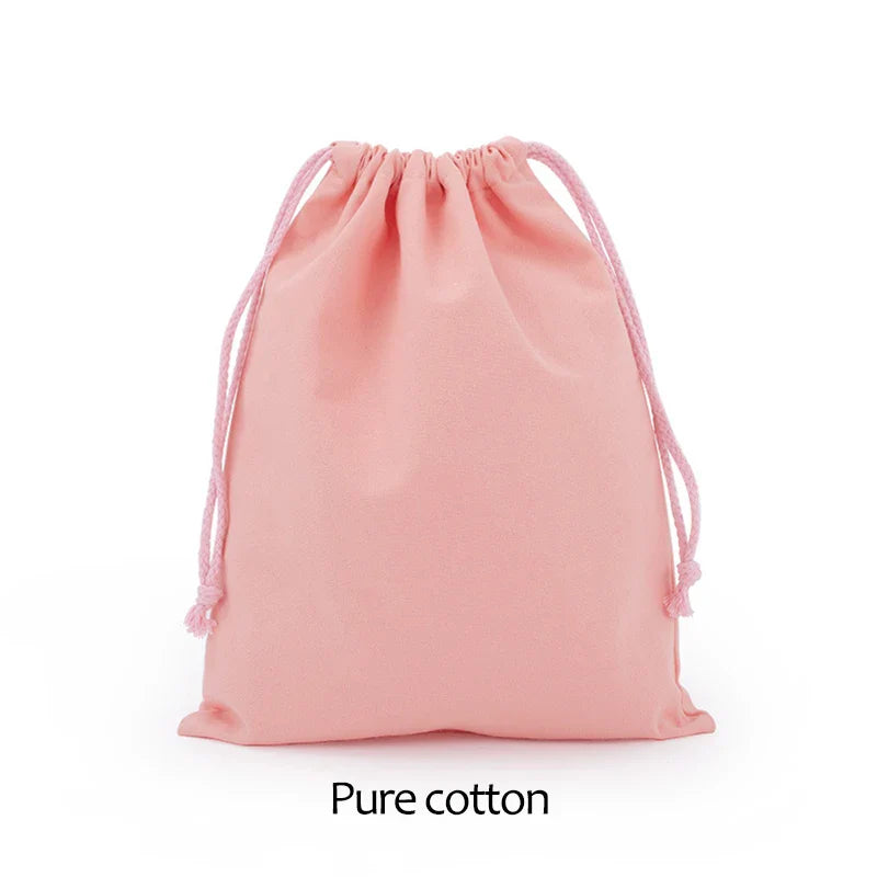Cotton Drawstring Canvas Bags - White Reusable Gift & Storage Pouches for Candy, Jewelry, Travel and Home Organization