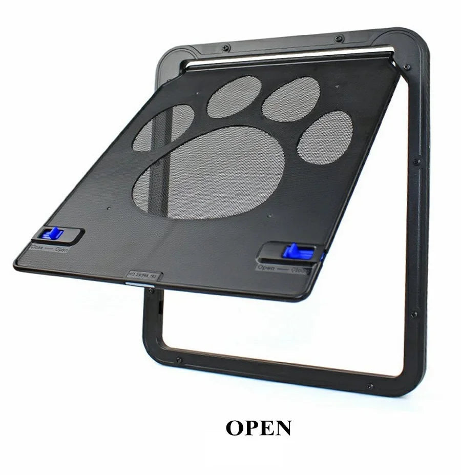 Magnetic Lockable Pet Screen Door for Cats & Small/Medium Dogs — Window/Gate Mount, L 24×29 cm (9.4×11.4 in) & XL 37×42 cm (14.6×16.5 in), Easy Install