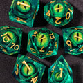 Liquid Core Resin RPG Dice Set — Sharp-Edged D20 D12 D10 D8 D6 D4 for Tabletop Gaming