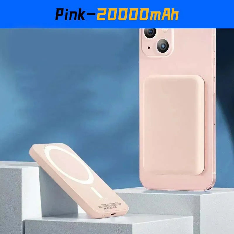 Magnetic 10000mAh Portable Wireless Power Bank – 20W Fast Charge, USB-C & Wireless Magnetic External Battery Pack for Smartphones