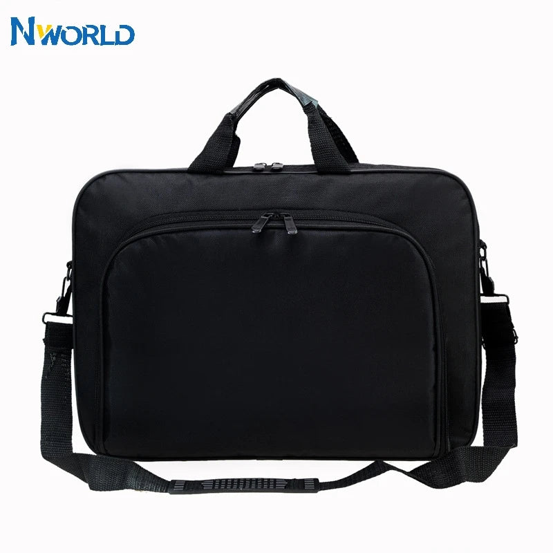 15.6-inch / 17-inch (41×30×7 cm / 45×34×7 cm) Nylon Laptop Briefcase – Large Capacity Handheld, Shoulder & Crossbody Messenger Bag