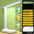 Foldable LED Desk Lamp – Stepless Dimmable Touch Table Lamp, 3 Color Modes, Eye Protection USB Rechargeable Bedside Reading Light