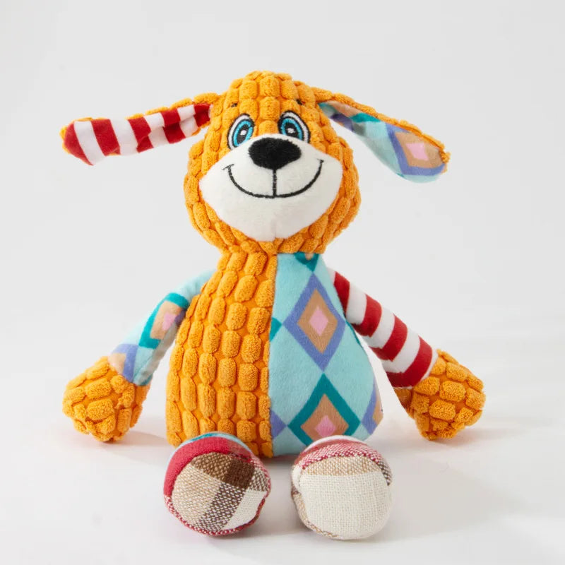 Plush Squeaky Dog & Cat Chew Toy — Bite-Resistant Interactive Puzzle for Teeth Cleaning