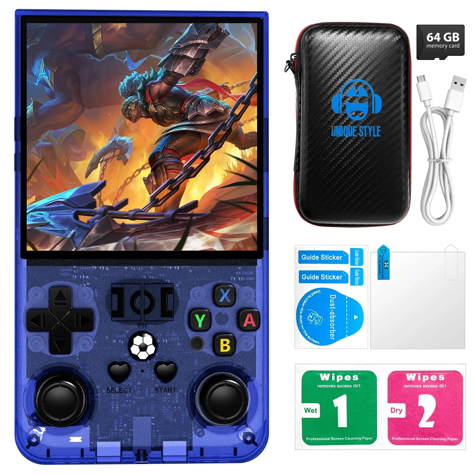 Portable Retro Handheld Game Console, 4.0-inch (10.16 cm) IPS 720x720, 64GB/128GB Storage, 18,000+ Classic Games