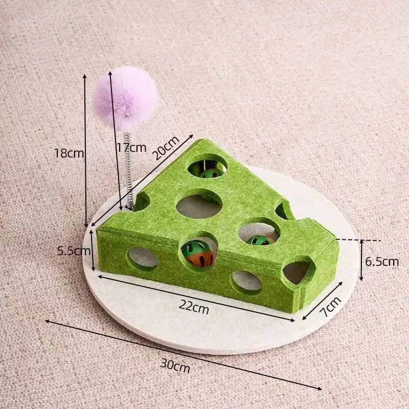 Interactive Cat Maze Toy with Bell Balls — Felt Tunnel Dig-Hole Puzzle for Kittens & Cats