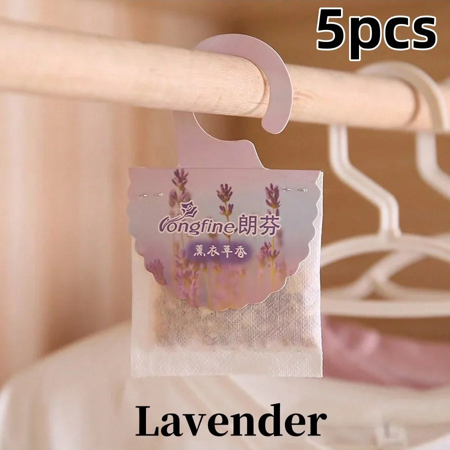 5/10-Pack Hanging Scented Sachets for Closet & Drawers — Long-Lasting Aromatherapy Air Freshener & Moth Repellent