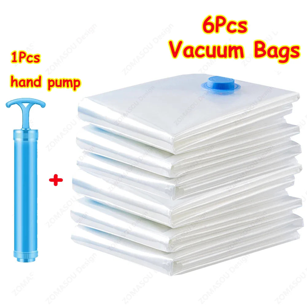 Reusable Vacuum Storage Bags — 1–24 Pack Space-Saving Compression Bags for Clothes, Blankets & Travel (11.8–51.2 in / 30–130 cm)