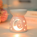 White Ceramic Incense & Oil Burner Hollow Aromatherapy Warmer for Home Decor