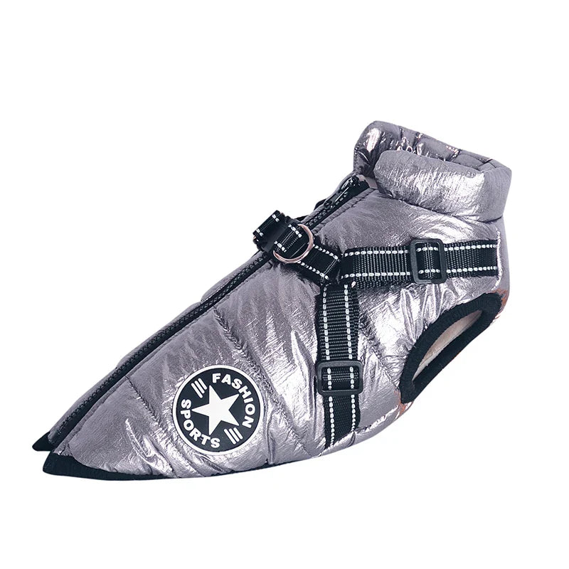 Waterproof Winter Dog Jacket with Built-In Harness, Fleece-Lined & Reflective – Warm Coat for Small to Large Breeds