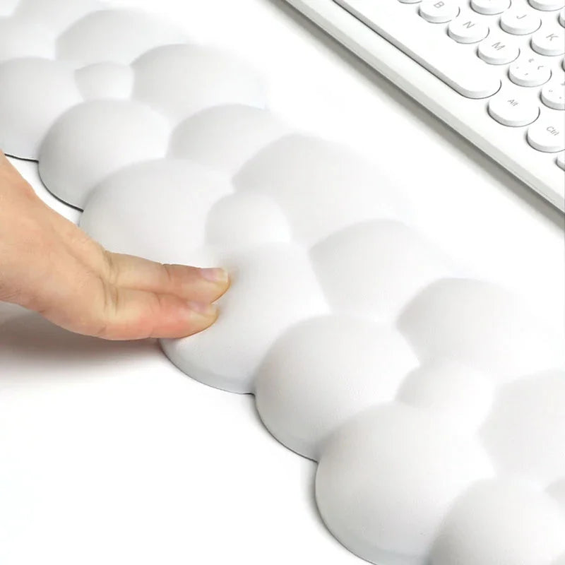 Cloud Wrist Rest for Keyboard & Mouse - Ergonomic Anti-Slip PU Fabric Palm Support, Long (430x110mm/16.93x4.33in) & Short (150x90mm/5.91x3.54in)