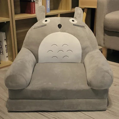 Foldable Kids Cartoon Sofa Bed — Plush Toddler & Baby Seat, Princess Nap Cushion