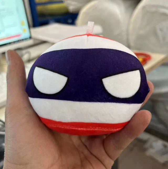 Polandball Countryball Plush Keychain 10 cm (3.9 in) 70 Designs Country Ball Pendant Stuffed Toy for Kids