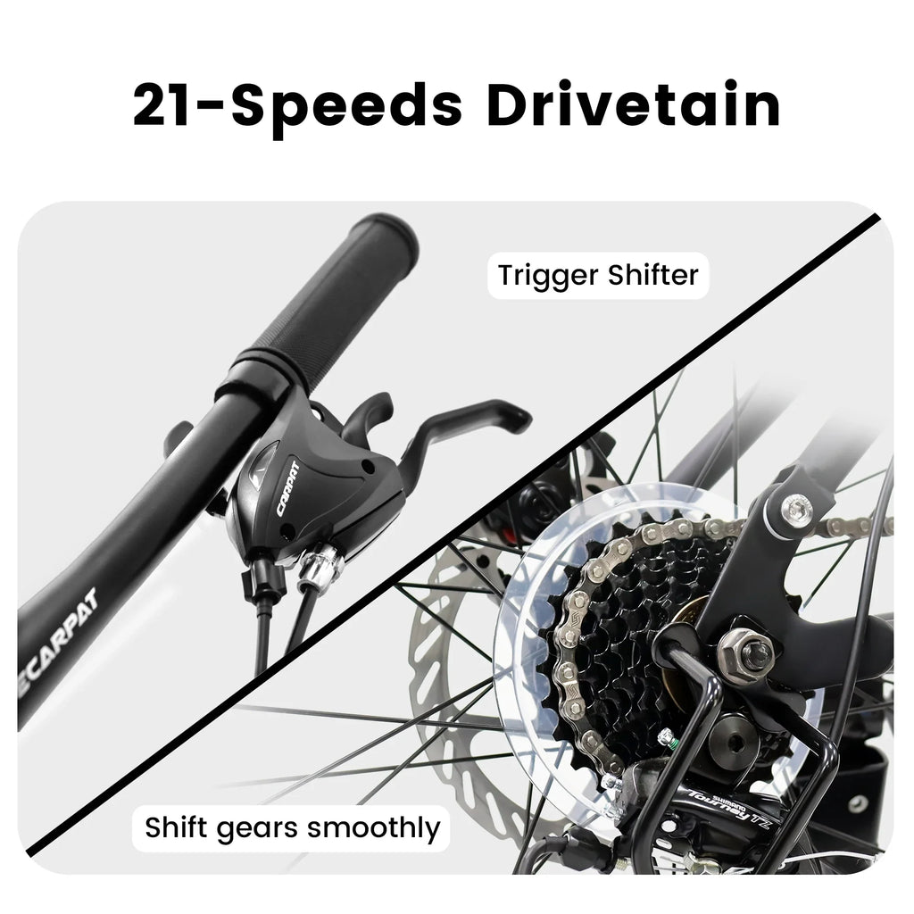 Dual Full-Suspension Mountain Bike 24/26/27.5-Inch (61/66/69.9 cm) 21-Speed Disc Brakes Unisex