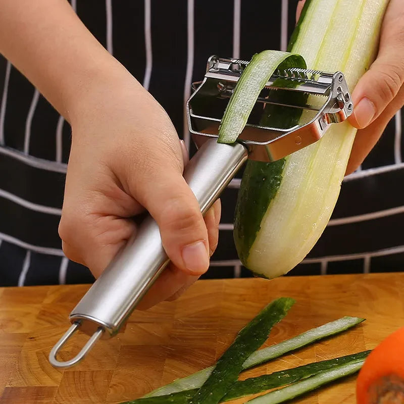 Stainless Steel Multi-Function Fruit & Vegetable Peeler Julienne Grater Slicer Kitchen Tool